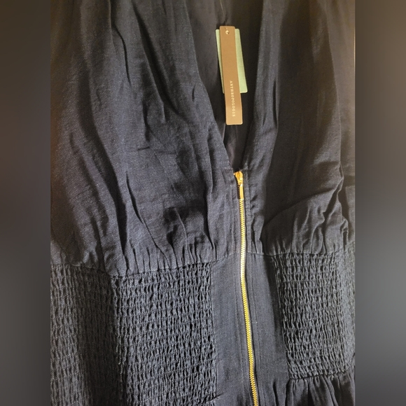 Anthropologie The Tommie Cap Sleeve Smocked front zip dress: denim edition - Picture 5 of 6